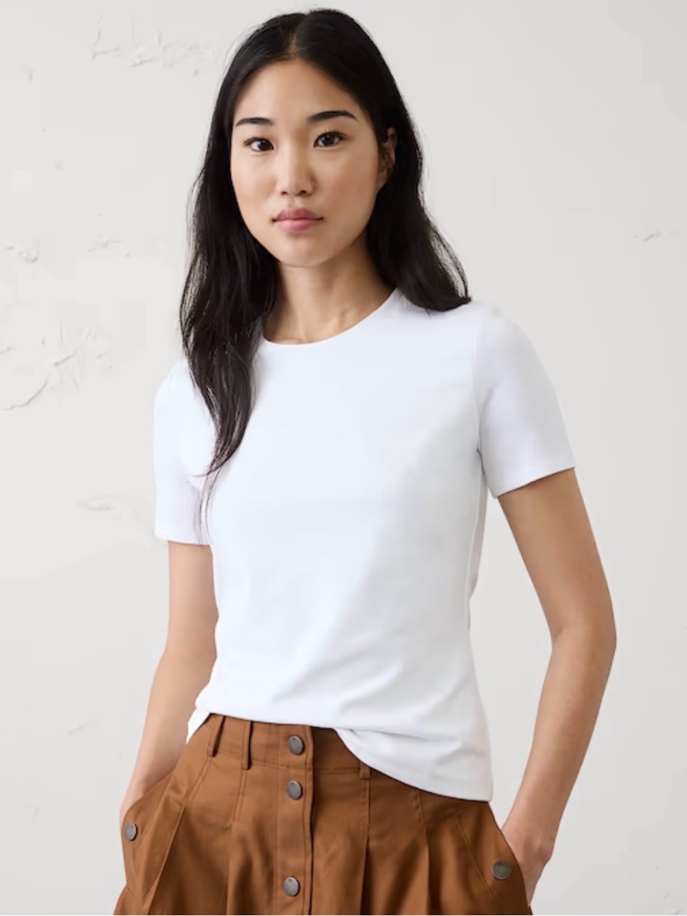 Banana Republic White Short Sleeve Crewneck Top